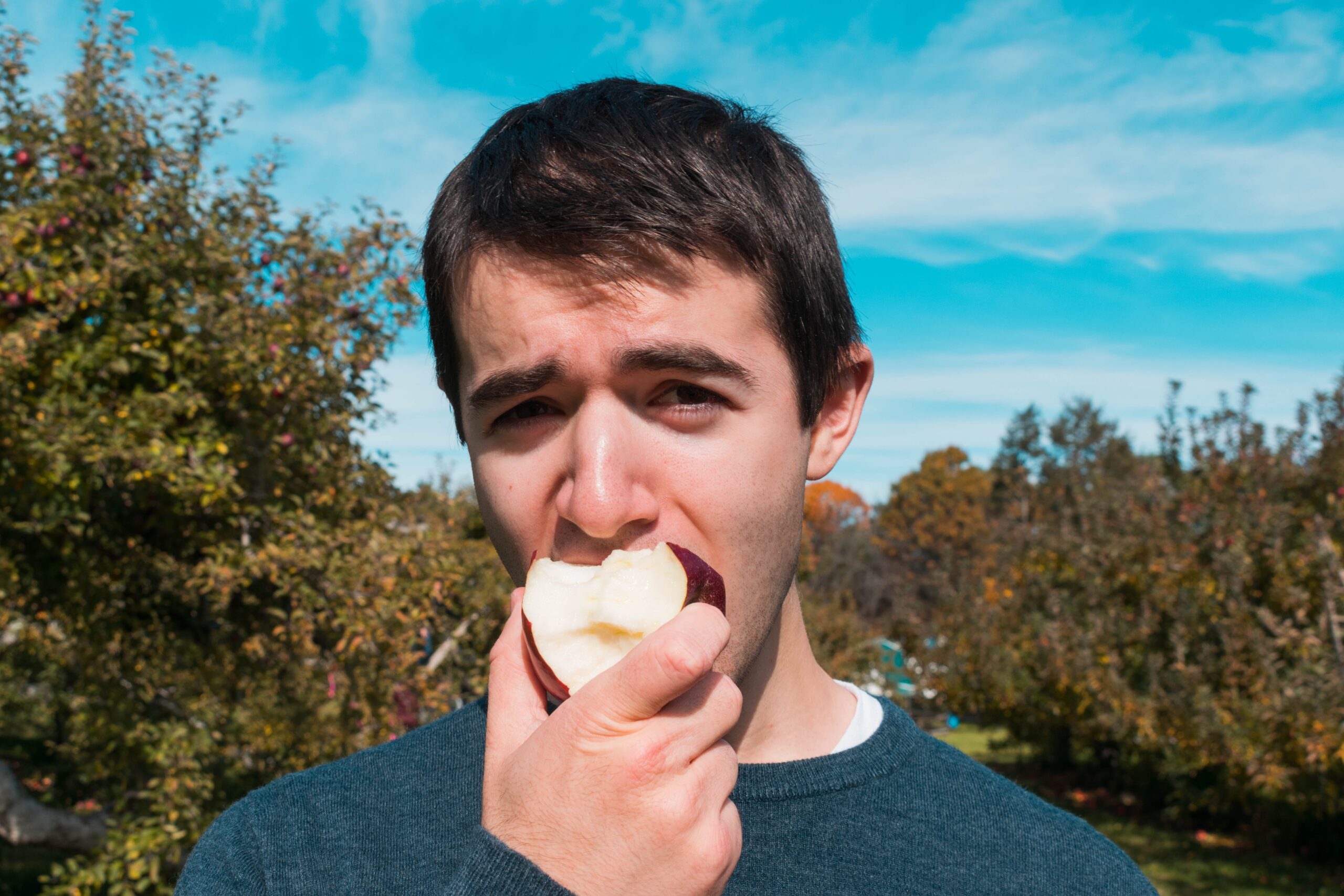 Eating an apple